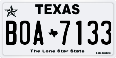 TX license plate BOA7133