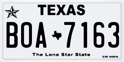 TX license plate BOA7163