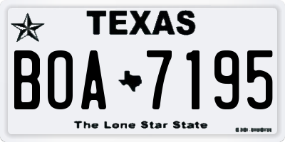 TX license plate BOA7195