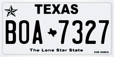 TX license plate BOA7327