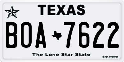 TX license plate BOA7622