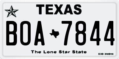 TX license plate BOA7844