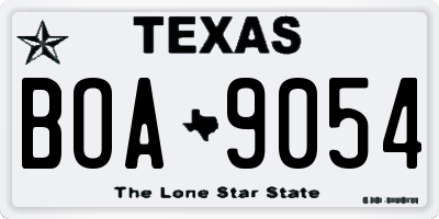 TX license plate BOA9054