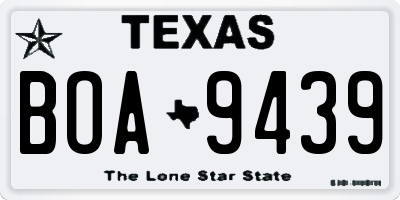 TX license plate BOA9439