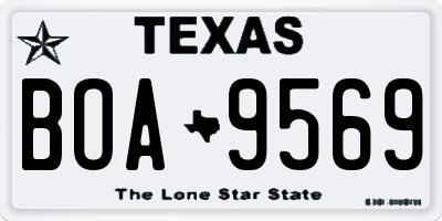 TX license plate BOA9569