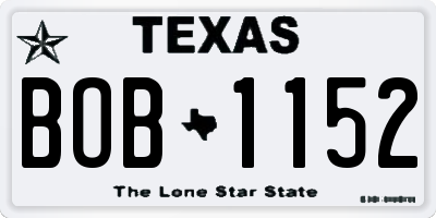 TX license plate BOB1152