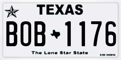 TX license plate BOB1176