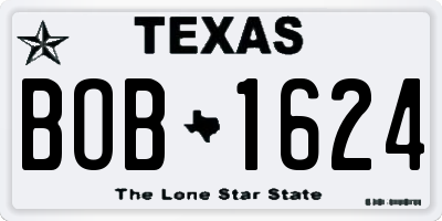 TX license plate BOB1624