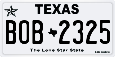 TX license plate BOB2325