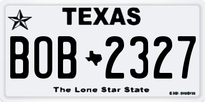 TX license plate BOB2327