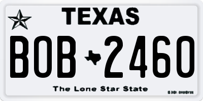 TX license plate BOB2460