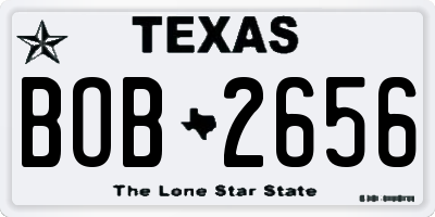 TX license plate BOB2656