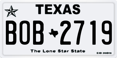 TX license plate BOB2719