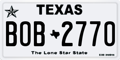 TX license plate BOB2770