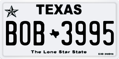 TX license plate BOB3995