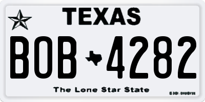 TX license plate BOB4282