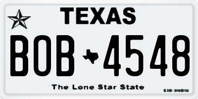 TX license plate BOB4548