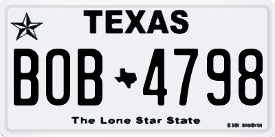 TX license plate BOB4798