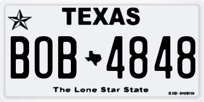 TX license plate BOB4848