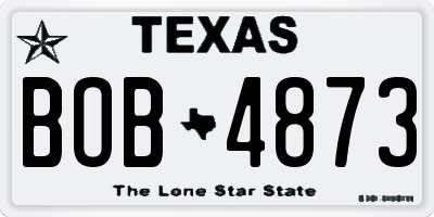 TX license plate BOB4873