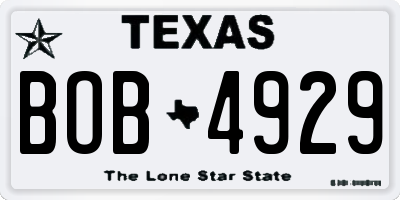 TX license plate BOB4929