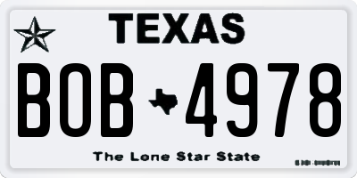 TX license plate BOB4978
