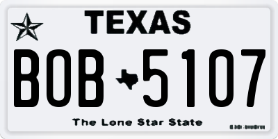 TX license plate BOB5107