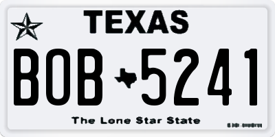 TX license plate BOB5241