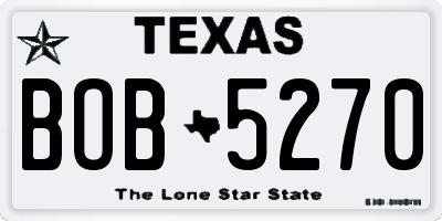 TX license plate BOB5270