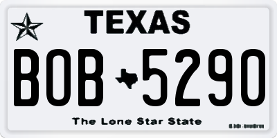 TX license plate BOB5290