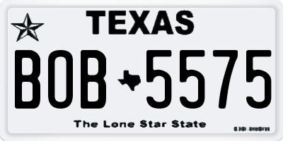 TX license plate BOB5575