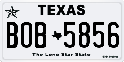 TX license plate BOB5856