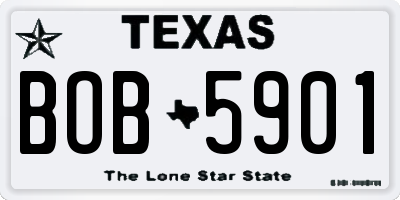 TX license plate BOB5901