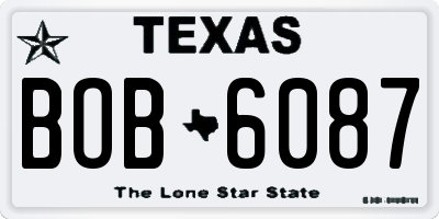 TX license plate BOB6087