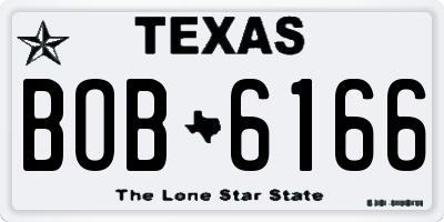 TX license plate BOB6166
