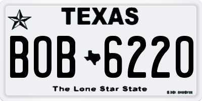 TX license plate BOB6220
