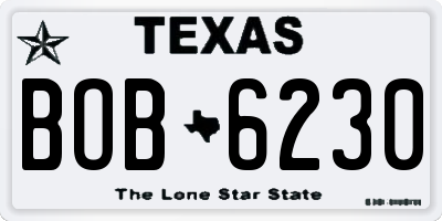 TX license plate BOB6230