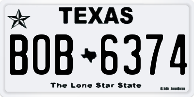 TX license plate BOB6374