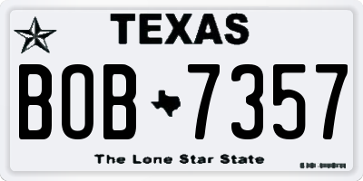 TX license plate BOB7357