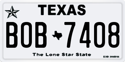 TX license plate BOB7408