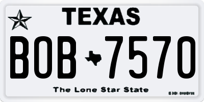 TX license plate BOB7570