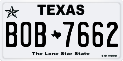 TX license plate BOB7662