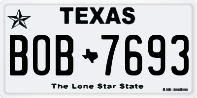 TX license plate BOB7693