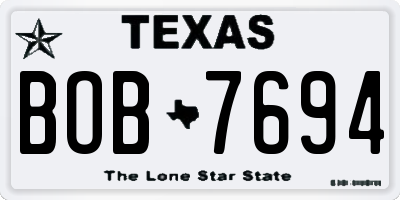 TX license plate BOB7694
