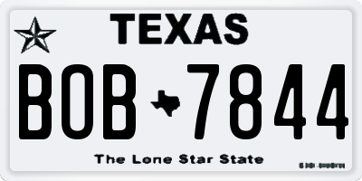 TX license plate BOB7844