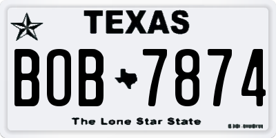 TX license plate BOB7874