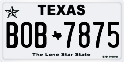 TX license plate BOB7875