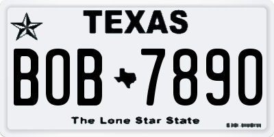TX license plate BOB7890