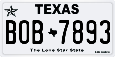 TX license plate BOB7893
