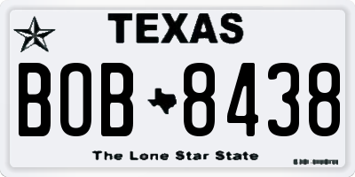 TX license plate BOB8438